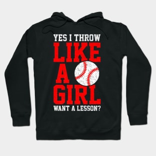 Play Girl Softball Player Hoodie